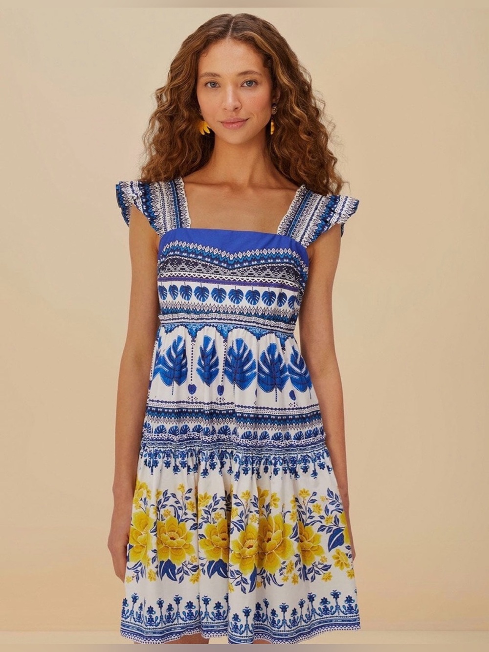 FARM Rio Off-white Zulu Organic Cotton Sundress